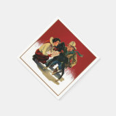 Vintager Western Cowboy Cowgirl HorChristmas Serviette (Ecke)