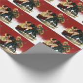 Vintager Western Cowboy Cowgirl Horst Weihnachten Geschenkpapier (Ecke)