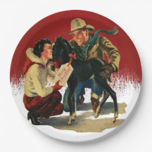 Vintager Western Cowboy Cowgirl Horst Weihnachten