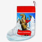 Vintager Western-Cowboy, der Pferd fröhliches Kleiner Weihnachtsstrumpf (Rückseite)