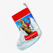 Vintager Western-Cowboy, der Pferd fröhliches Kleiner Weihnachtsstrumpf (Rückseite (Hängend))
