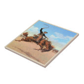 Vintager Western-Cowboy, der wildes sträubendes Fliese (Seite)