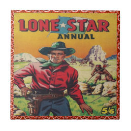 Vintager Western-Cowboy-einziger Stern Fliese
