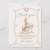 Vintager Western Cowboy Geburtstagsparty Dankeskarte (Vorderseite)