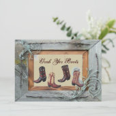 Vintager Western Cowboy Hochzeit Ankündigung (Stehend Vorderseite)