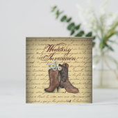 Vintager Western Cowboy Hochzeit Ankündigung (Stehend Vorderseite)