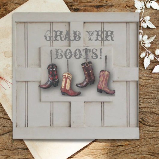 Vintager Western Cowboy Hochzeit Einladung