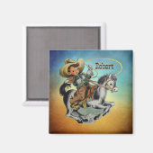Vintager Western Cowboy Junge Pferd mit Seil Magnet (Vorderseite/Rückseite)
