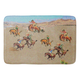 Vintager Western Cowboy Kinder auf Pferden Bath Ma Badematte