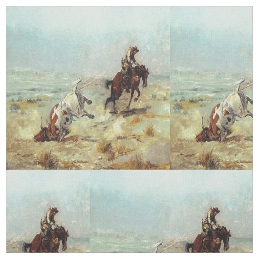 Vintager Western-Cowboy-Ochse-Roping Gewebe Stoff (Muster)