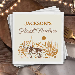 Vintager Western Cowboy Rodeo 1. Geburtstag Napkin Serviette