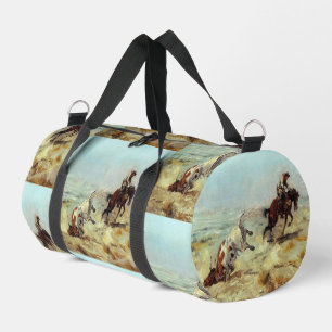 Vintager Western Cowboy Roping Steer Necktie Duffle Bag
