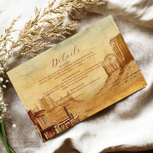 Vintager Western Cowboy Rustikale Landhochzeit Begleitkarte