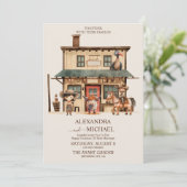 Vintager Western Cowboy Rustikale Landhochzeit Einladung (Stehend Vorderseite)