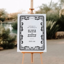 Vintager Western Cowboy Rustikales Hochzeitssymbol Poster