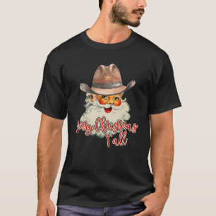 Vintager Western Cowboy Santa Claus Frohe Weihnach T-Shirt