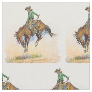 Vintager Western-Cowboy-sträubendes Pferdegewebe Stoff