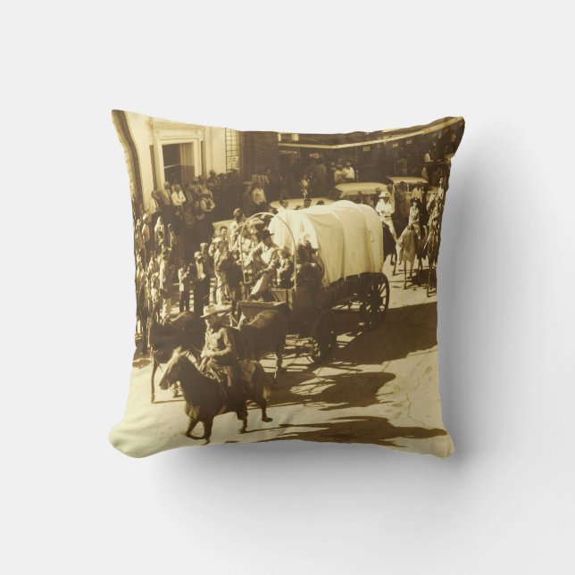 Vintager Western Cowboy Tour durch Houston Kissen (Vorderseite)