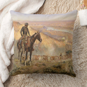 Vintager Western Cowboy Wagon Boss Kissen