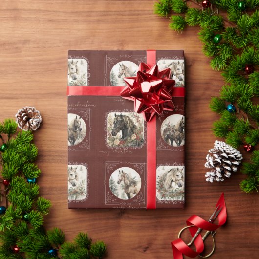 Vintager Western Cowboy Weihnachten Geschenkpapier (Feiertagsgeschenk)