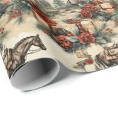 Vintager Western Cowboy Weihnachten Geschenkpapier (Rolleneckpunkt)