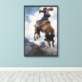 Vintager Western Cowboys, Bucking von NC Wyeth Leinwanddruck