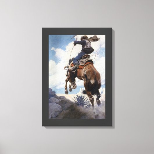Vintager Western Cowboys, Bucking von NC Wyeth Leinwanddruck (Vorderseite)