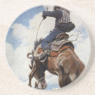 Vintager Western Cowboys, Bucking von NC Wyeth Untersetzer