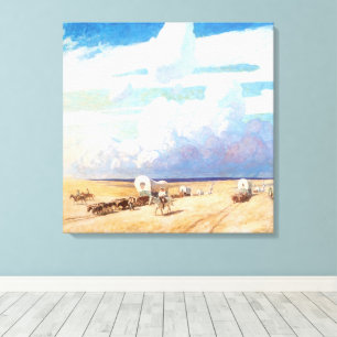 Vintager Western Cowboys, Deckwagen von Wyeth Leinwanddruck