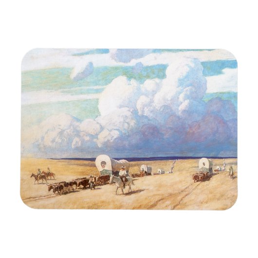 Vintager Western Cowboys, Deckwagen von Wyeth Magnet (Horizontal)