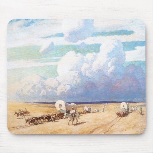 Vintager Western Cowboys, Deckwagen von Wyeth Mousepad (Vorne)