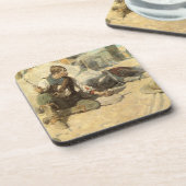 Vintager Western Cowboys, Hopalong by NC Wyeth Getränkeuntersetzer (Linke Seite)