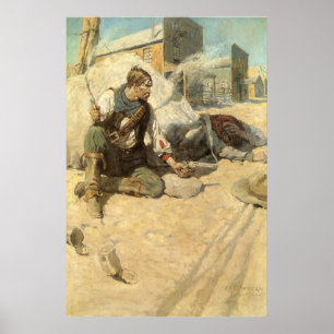 Vintager Western Cowboys, Hopalong by NC Wyeth Poster