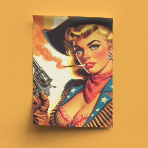 Vintager Western Cowgirl Button Up Seidenpapier