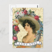 Vintager Western Cowgirl Foto-Postkarte Postkarte (Vorne/Hinten)