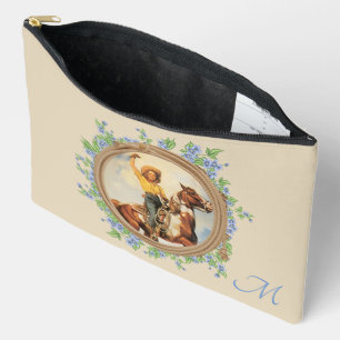 Vintager Western Cowgirl Pferd with Rope Blume Zubehörtasche