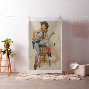 Vintager Western Cowgirl Sheriff Gefängnisschlüs Stoff