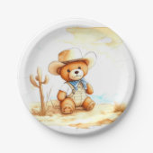 Vintager Western Delight Cowboy Baby Dusche Pappteller (Vorderseite)