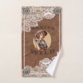 Vintager Western Gewollt und Wild Cowgirl Handtuch