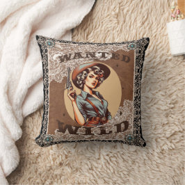 Vintager Western Gewollt und Wild Cowgirl Kissen