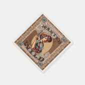 Vintager Western Gewollt und Wilder Cocktail Cowgi Serviette (Ecke)