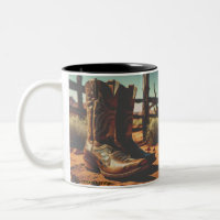 Vintager Western Kaffee Tasse | Cowboy Boots