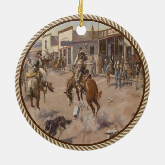 Vintager Western Keramik Ornament (Hinten)