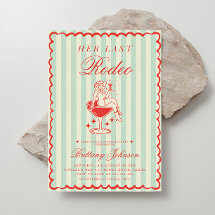 Vintager Western Letztes Rodeo-Brautparty Einladung