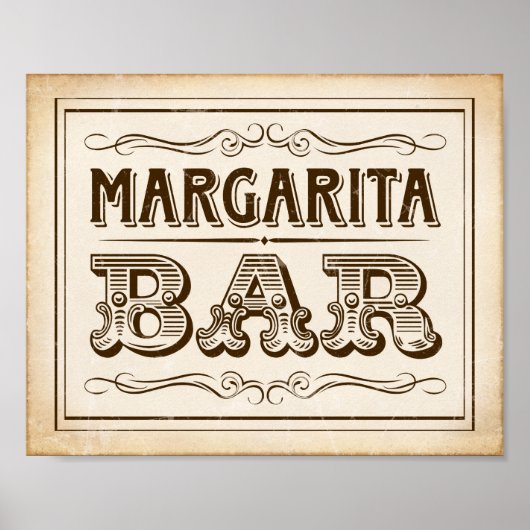 Vintager Western MARGARITA BAR signieren Poster (Vorne)