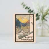 Vintager Western Nationalpark Postkarte (Stehend Vorderseite)