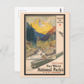 Vintager Western Nationalpark Postkarte (Vorne/Hinten)