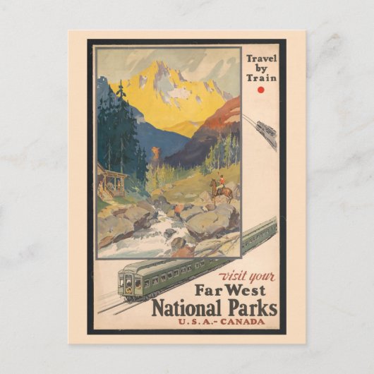 Vintager Western Nationalpark Postkarte (Vorderseite)