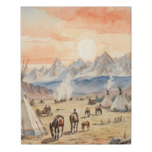 Vintager Western Native American Art Teepass