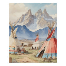 Vintager Western Native American Art Teepe